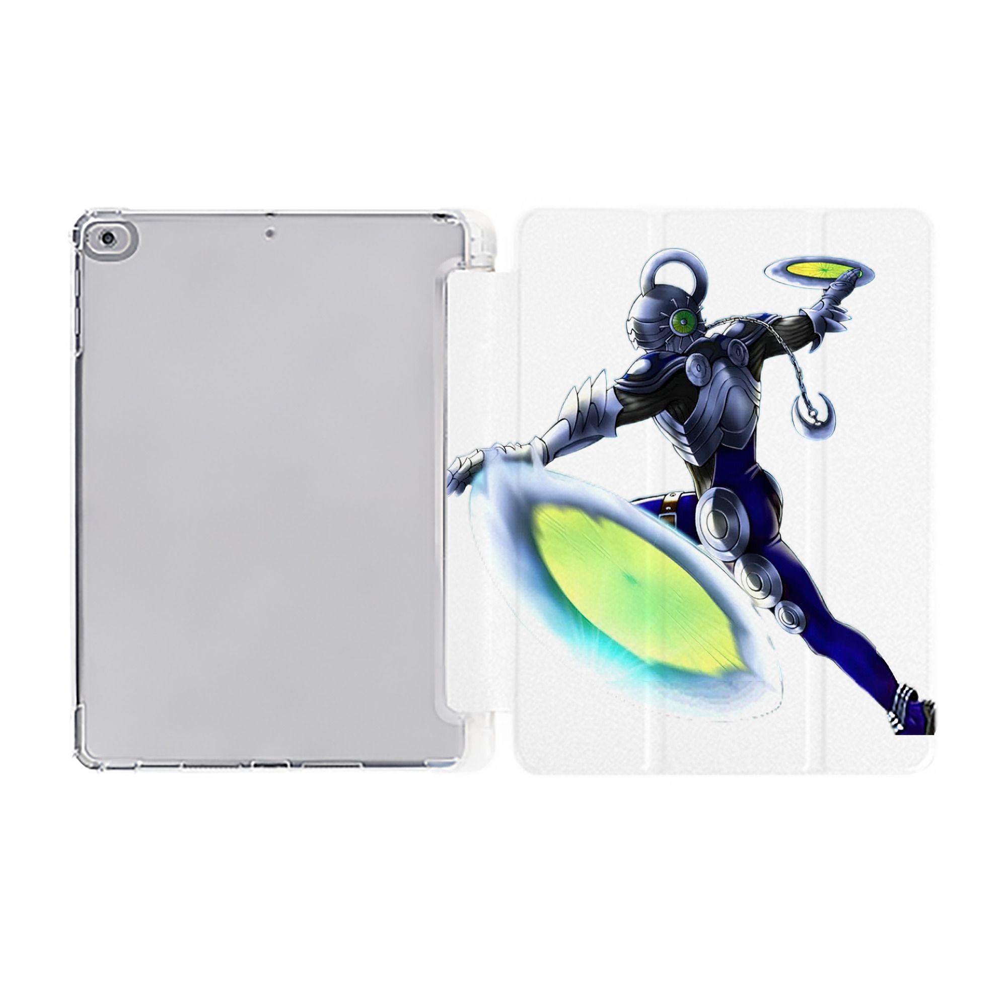（画像用） 遊☆戯☆王 Yu-Gi-Oh! IPad ケース ペン収納付き 三つ折りスタンド PUレザー×シリコン 対応機種9.5/10.5/10.9インチ